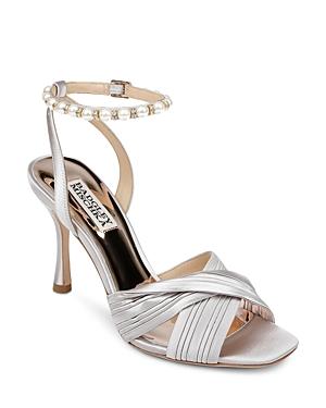 Badgley Mischka Women's Tawny Pleated Embellished High Heel Sandals