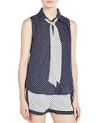 Romeo & Juliet Couture Neck Tie Sleeveless Shirt - Compare At $130