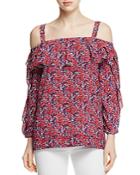 Nydj Tiered Ruffle Cold Shoulder Blouse