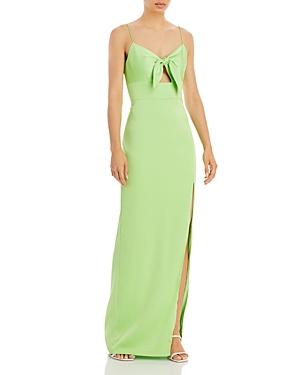 Aidan By Aidan Mattox Tie Front Bodice Column Gown