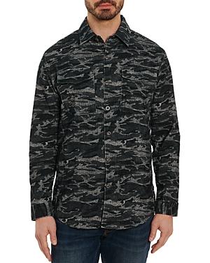 Robert Graham Lacombe Cotton Corduroy Camouflage Print Regular Fit Shirt Jacket