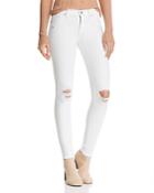 Hudson Nico Destructed Ankle Skinny Jeans In White Rapids