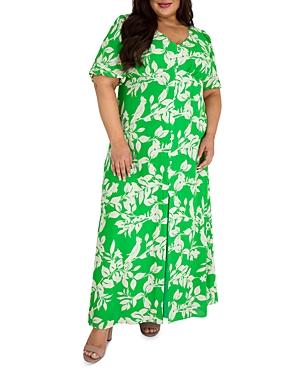 Maree Pour Toi Plus Botanical Print Maxi Dress