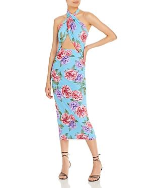 Afrm Tana Wrap Halter Midi Dress