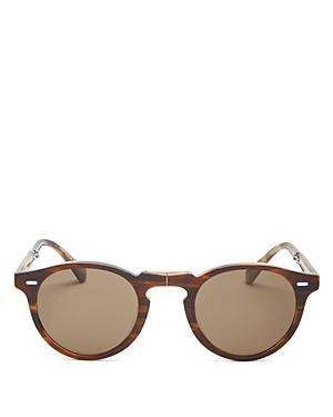 Oliver Peoples Unisex Gregory Peck 1962 Folding Polarized Round Sunglasses, 47mm