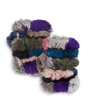 Jocelyn Knit Rabbit Fur Fingerless Gloves