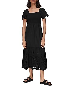 Whistles Karrie Eyelet Midi Dress