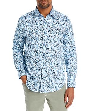 Robert Graham Bermuda Triangle Abstract Floral Print Stretch Regular Fit Button Down Shirt