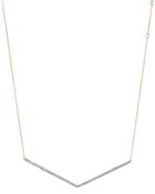Adina Reyter Sterling Silver & 14k Yellow Gold Pave Diamond V Collar Necklace, 13.5