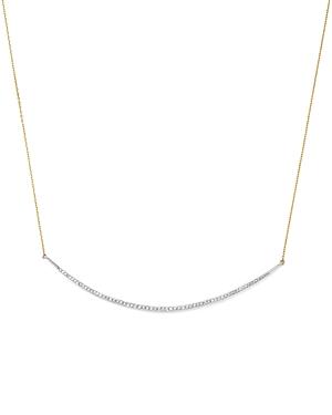 Adina Reyter Sterling Silver & 14k Yellow Gold Pave Diamond Curve Choker Necklace, 13