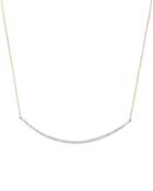 Adina Reyter Sterling Silver & 14k Yellow Gold Pave Diamond Curve Choker Necklace, 13