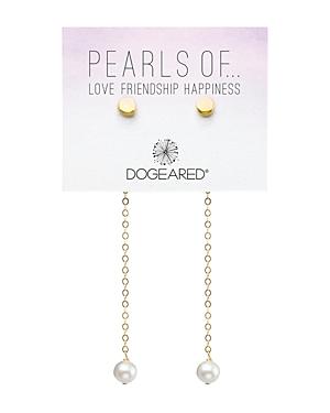 Dogeared Cultured Freshwater Pearl Front-back Earrings
