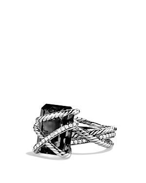 David Yurman Cable Wrap Ring With Black Onyx And Diamonds