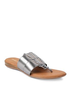 Andre Assous Women's Elise Featherweights Elastic & Embossed Leather Slide Sandals
