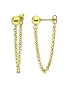 Aqua Front To Back Chain Drop Earrings - 100% Exclusive