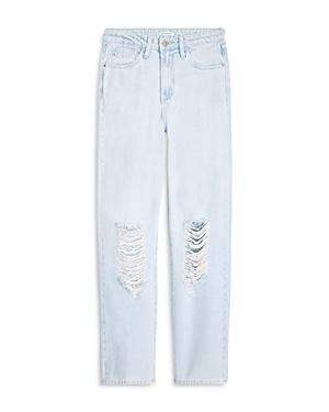 Weworewhat Distressed Straight Leg Jeans In Light Icy Wash