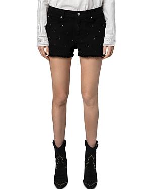 Zadig & Voltaire Storm Crystal Embellished Denim Shorts