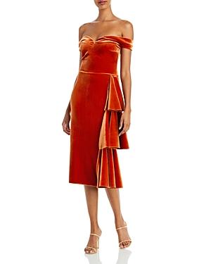 Chiara Boni La Petite Robe Willa Off The Shoulder Velvet Dress