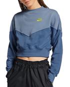 Nike Color-block Cropped Fleece Sweatshirt