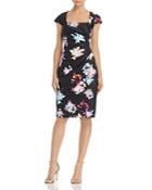 Adrianna Papell Draped Floral Dress