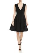 Halston Heritage Pleated Fit-and-flare Dress