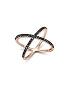 Bloomingdale's Black Diamond Crossover Ring In 14k Rose Gold, 0.40 Ct. T.w. - 100% Exclusive