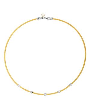 Alor Diamond Stud Yellow Cable Choker Necklace, 17.5