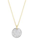 Malka Fluorescent Diamond Heart Disc Pendant Necklace In 18k White & Yellow Gold, 0.90 Ct. T.w. - 100% Exclusive