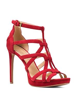 Michael Michael Kors Women's Sandra Strappy Suede Platform High-heel Sandals