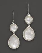 Ippolita Sterling Silver Wonderland Mini Teardrop Snowman Earrings In Mother-of-pearl Doublet