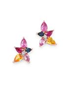 Bloomingdale's Multicolor Sapphire & Diamond Stud Earrings In 14k Rose Gold - 100% Exclusive