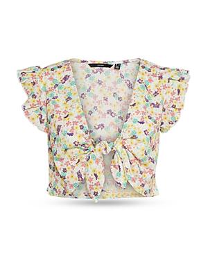 Vero Moda Floral Print Tie Crop Top