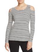 Red Haute Cold Shoulder Stripe Top