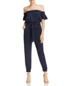 Milly Maxime Off-the-shoulder Belted Jumpsuit