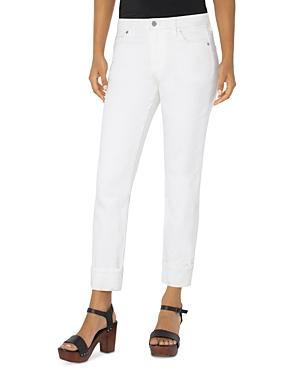 Liverpool Los Angeles Marley Cuffed Girlfriend Jeans In Bone White
