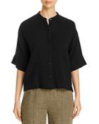 Eileen Fisher Organic Cotton Banded-collar Shirt