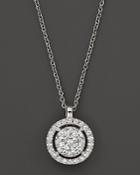 Diamond Cluster Pendant Necklace In 14k White Gold, .60 Ct. T.w. - 100% Exclusive
