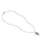 John Hardy Sterling Silver Bamboo Leaf Textured Pendant Necklace, 16-18