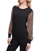 Dkny Leopard Sleeve Sweater
