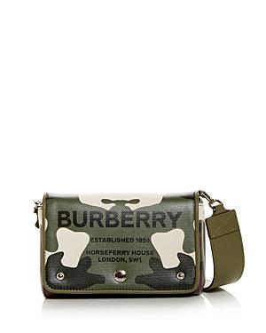 Burberry Hackberry Camo Print Coated Canvas Crossbody