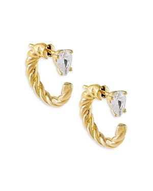 Adinas Jewels Front To Back Teardrop Rope Hoop Earrings