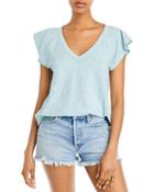 Wilt V Neck Flutter Sleeve Tee