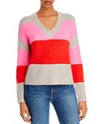 Aqua Color-block V-neck Sweater - 100% Exclusive
