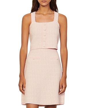 Sandro Daniella Tweed Cropped Top