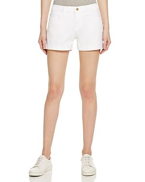 Frame Le Cutoff Denim Shorts In Blanc