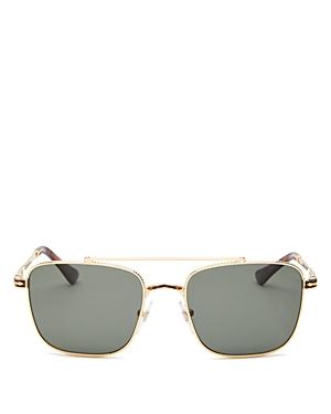 Persol Men's Polarized Brow Bar Aviator Sunglasses, 55mm