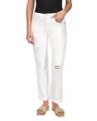 Michael Michael Kors Unisex High Rise Distressed Bootcut Jeans In Bone