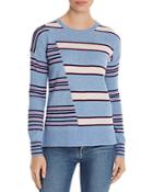 Aqua Cashmere Mixed-stripe High/low Cashmere Sweater - 100% Exclusive