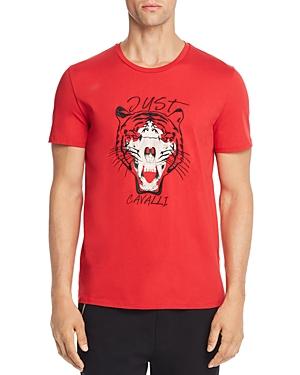 Just Cavalli Embroidered Tiger Skull Graphic Tee