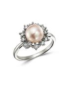 Bloomingdale's Diamond & Cultured Freshwater Pearl Ring In 14k White Gold - 100% Exclusive
